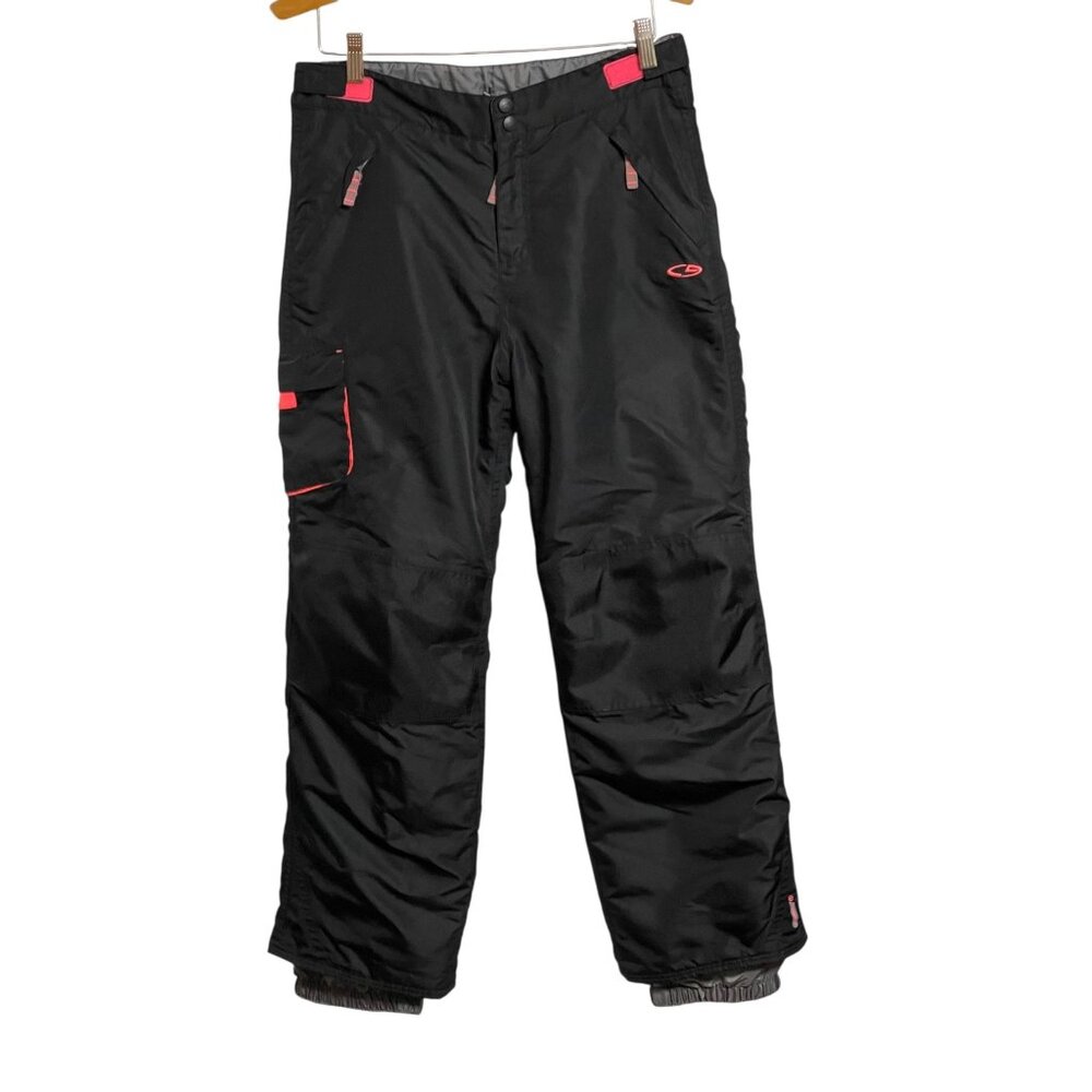 Girls Black Champion Insulated Snow Pants XL (14-16) With Adjustable Waist & Mul